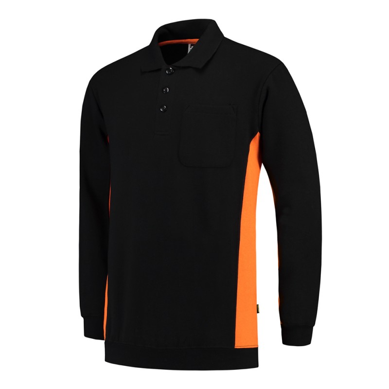 TRICORP 302001/TS2000 Polosweater Bicolor Borstzak black-orange TRICORP 302001/TS2000 Polosweater Bicolor Borstzak black-orange