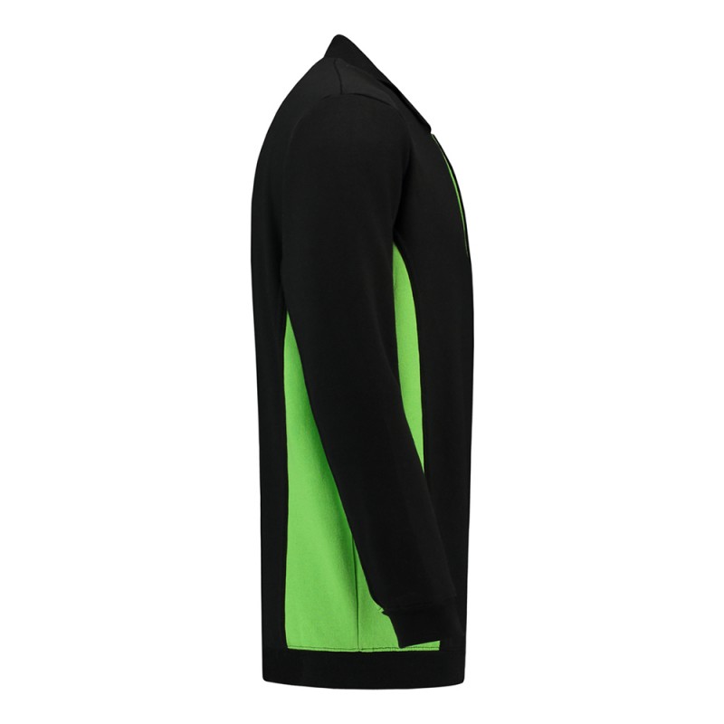 TRICORP 302001/TS2000 Polosweater Bicolor Borstzak black-lime