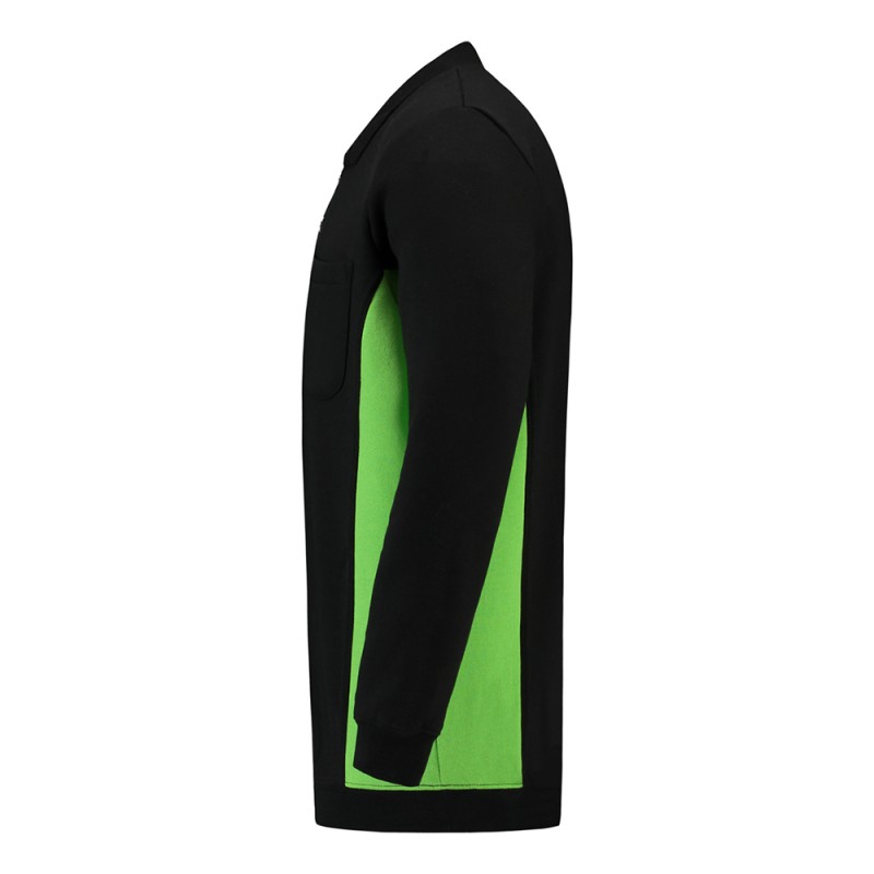 TRICORP 302001/TS2000 Polosweater Bicolor Borstzak black-lime