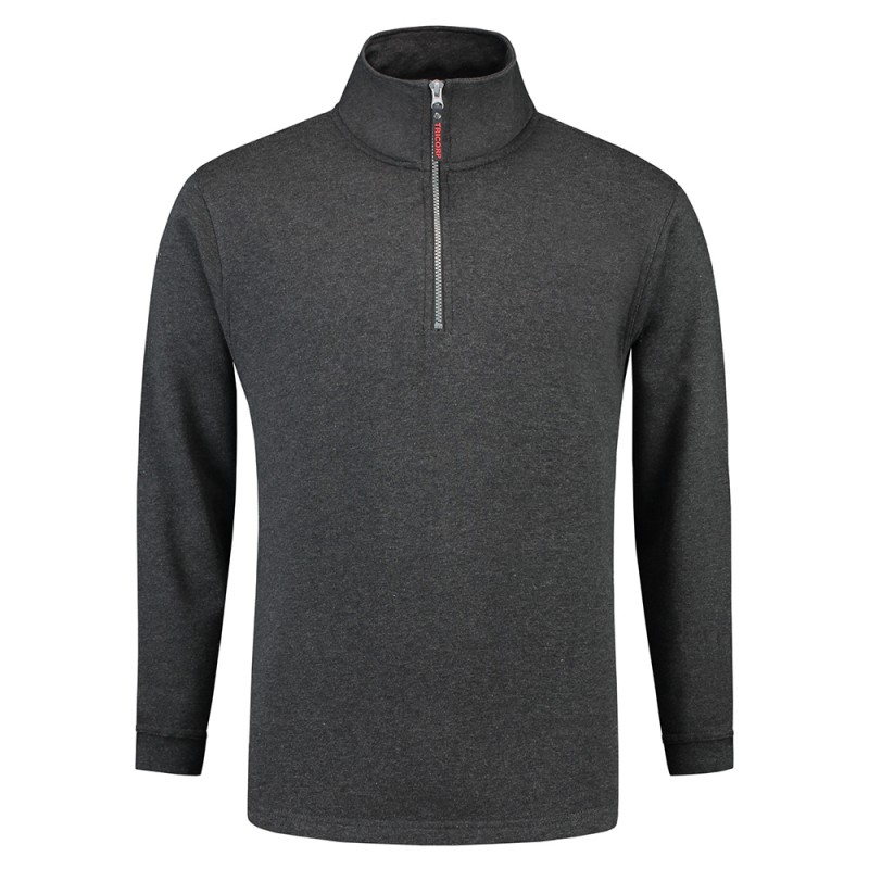 TRICORP 301010/ZS280 Sweater Ritskraag antracite melange