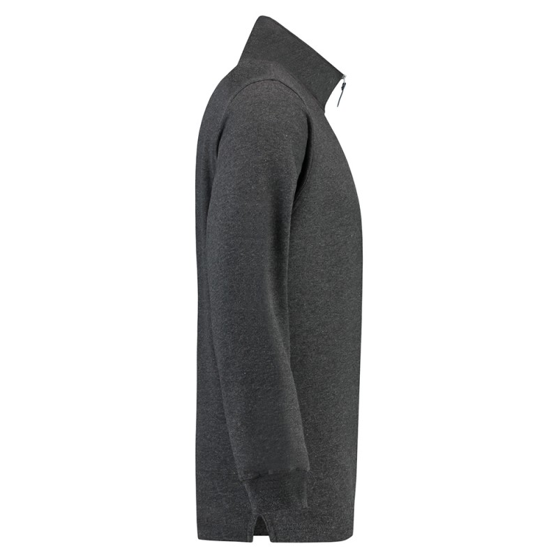 TRICORP 301010/ZS280 Sweater Ritskraag antracite melange TRICORP 301010/ZS280 Sweater Ritskraag antracite melange