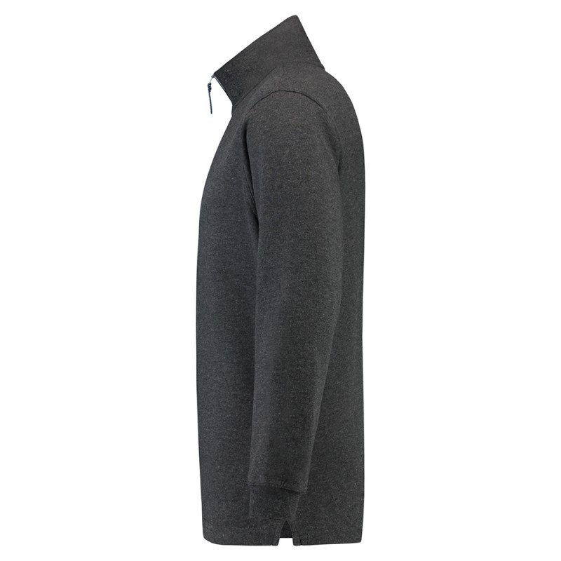 TRICORP 301010/ZS280 Sweater Ritskraag antracite melange TRICORP 301010/ZS280 Sweater Ritskraag antracite melange