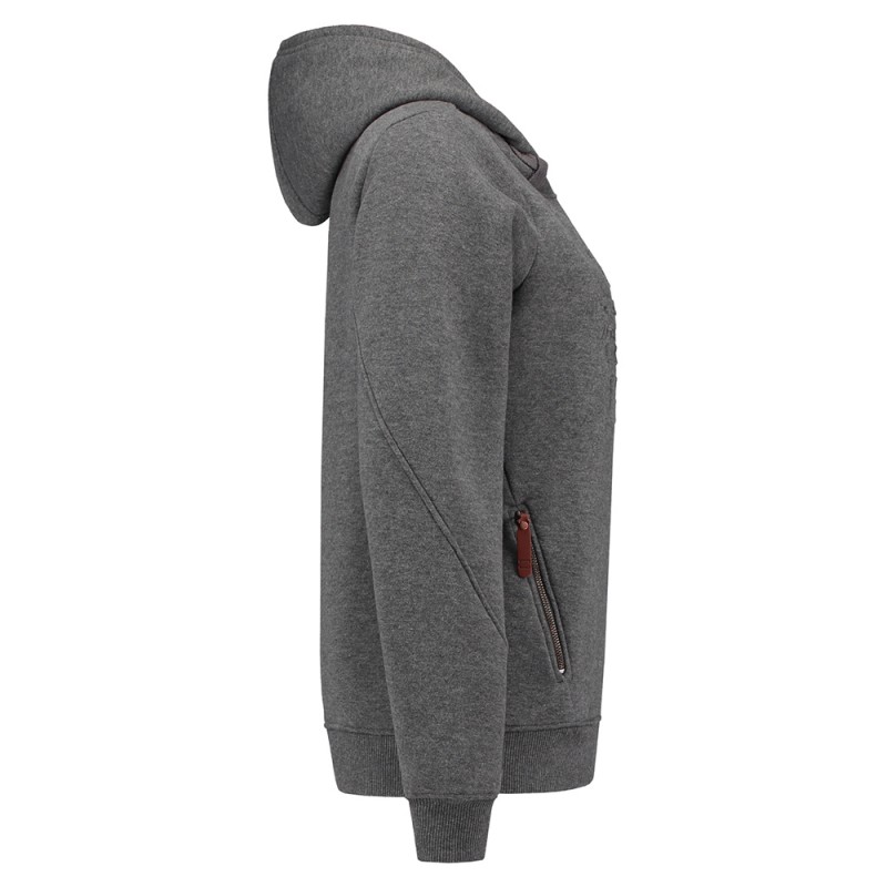 TRICORP 304007 Sweater Premium Capuchon Logo Dames stonemel