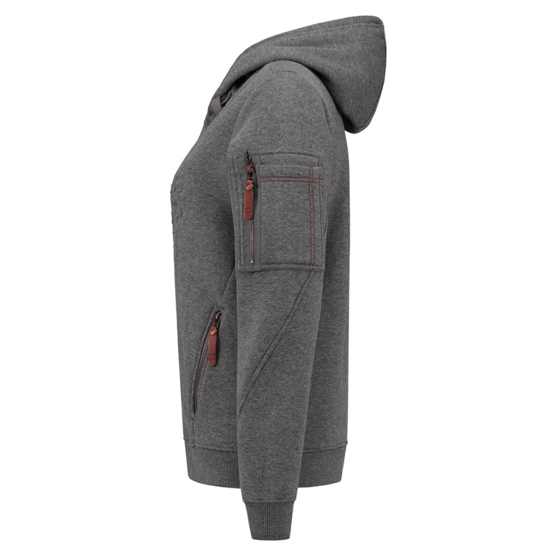 TRICORP 304007 Sweater Premium Capuchon Logo Dames stonemel