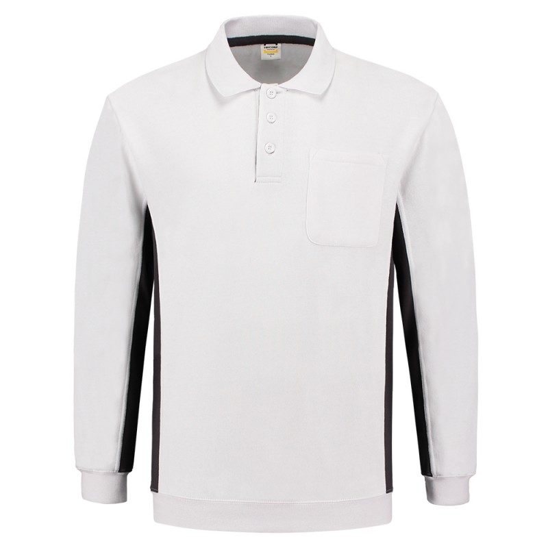 TRICORP 302001/TS2000 Polosweater Bicolor Borstzak white-darkgrey