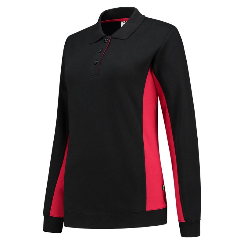 TRICORP 302002 Polosweater Bicolor Dames black-red TRICORP 302002 Polosweater Bicolor Dames black-red