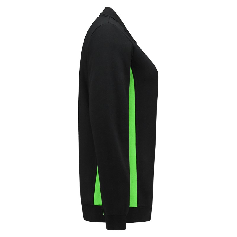 TRICORP 302002 Polosweater Bicolor Dames black-lime TRICORP 302002 Polosweater Bicolor Dames black-lime