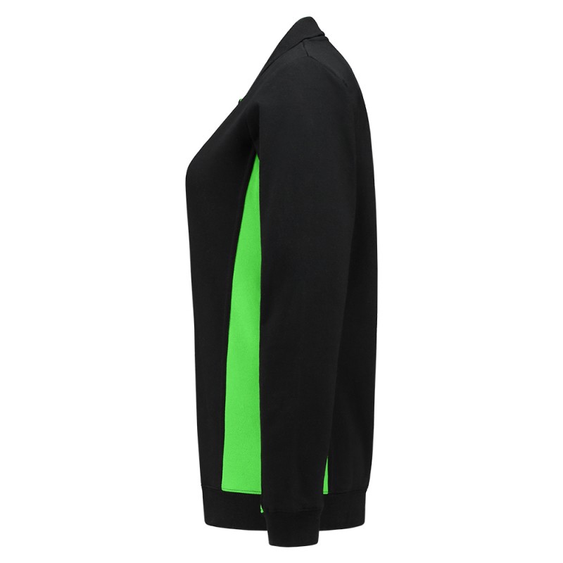 TRICORP 302002 Polosweater Bicolor Dames black-lime TRICORP 302002 Polosweater Bicolor Dames black-lime