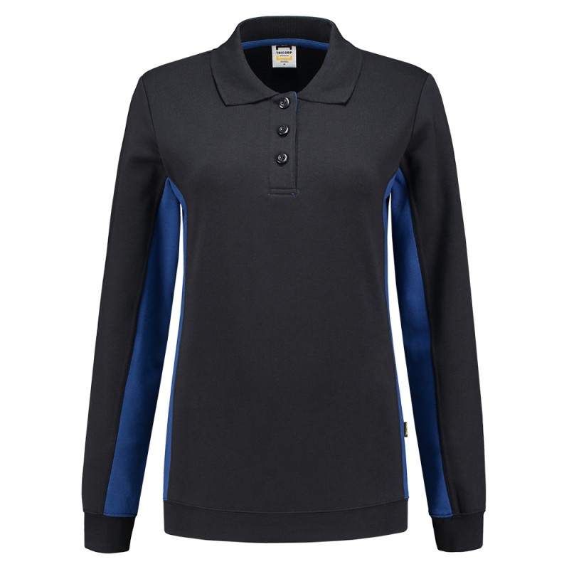 TRICORP 302002 Polosweater Bicolor Dames navy-royalblue