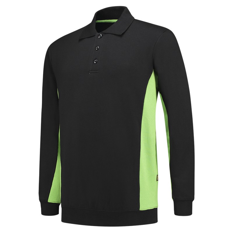 TRICORP 302003 Polosweater Bicolor black-lime