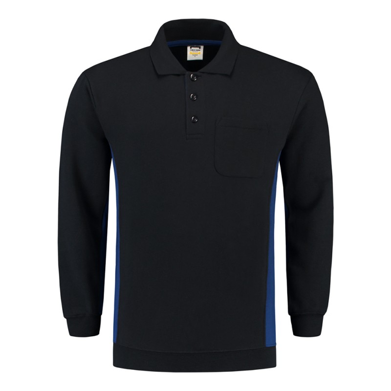 TRICORP 302001/TS2000 Polosweater Bicolor Borstzak navy-royalblue