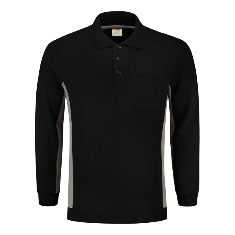 TRICORP 302001/TS2000 Polosweater Bicolor Borstzak black-grey