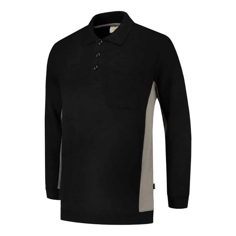 TRICORP 302001/TS2000 Polosweater Bicolor Borstzak black-grey TRICORP 302001/TS2000 Polosweater Bicolor Borstzak black-grey