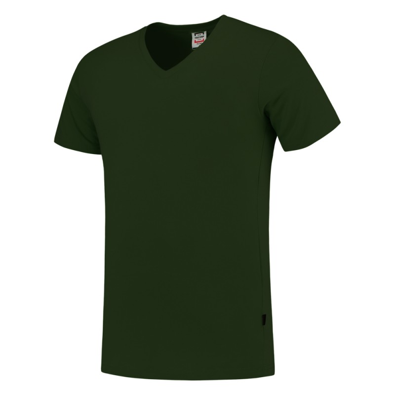 TRICORP 101005/TFV160 T-Shirt V Hals SlimFit bottlegreen