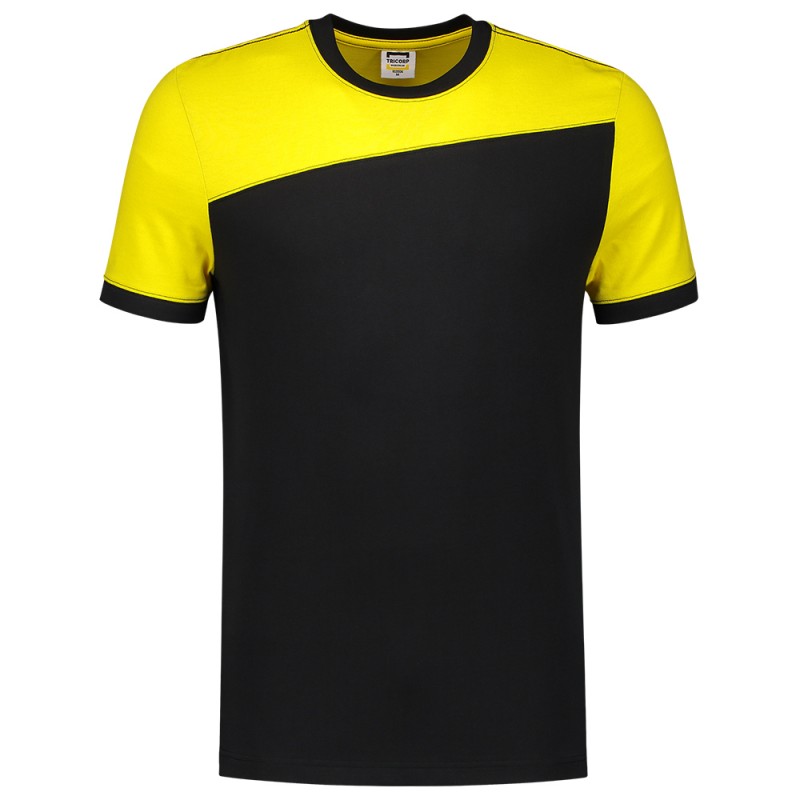 TRICORP 102006 T-Shirt Bicolor Naden black-yellow