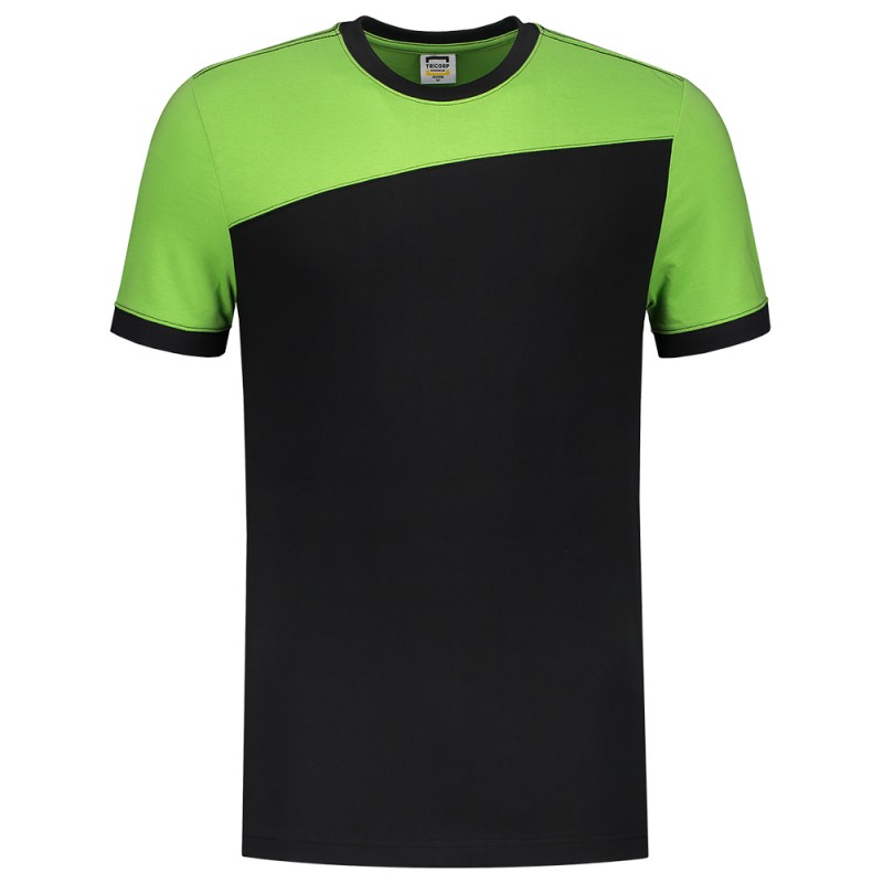 TRICORP 102006 T-Shirt Bicolor Naden black-lime