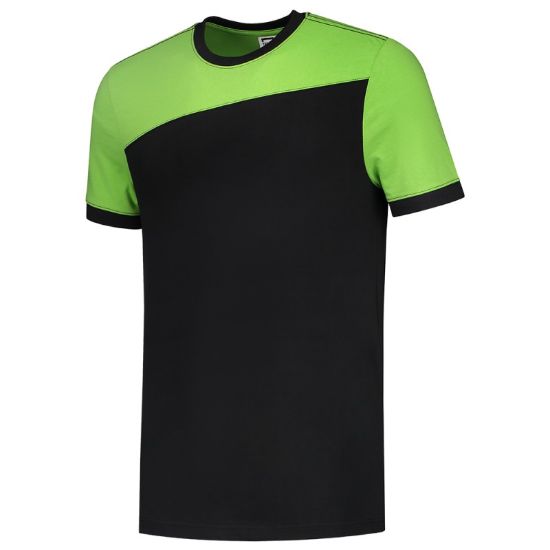 TRICORP 102006 T-Shirt Bicolor Naden black-lime