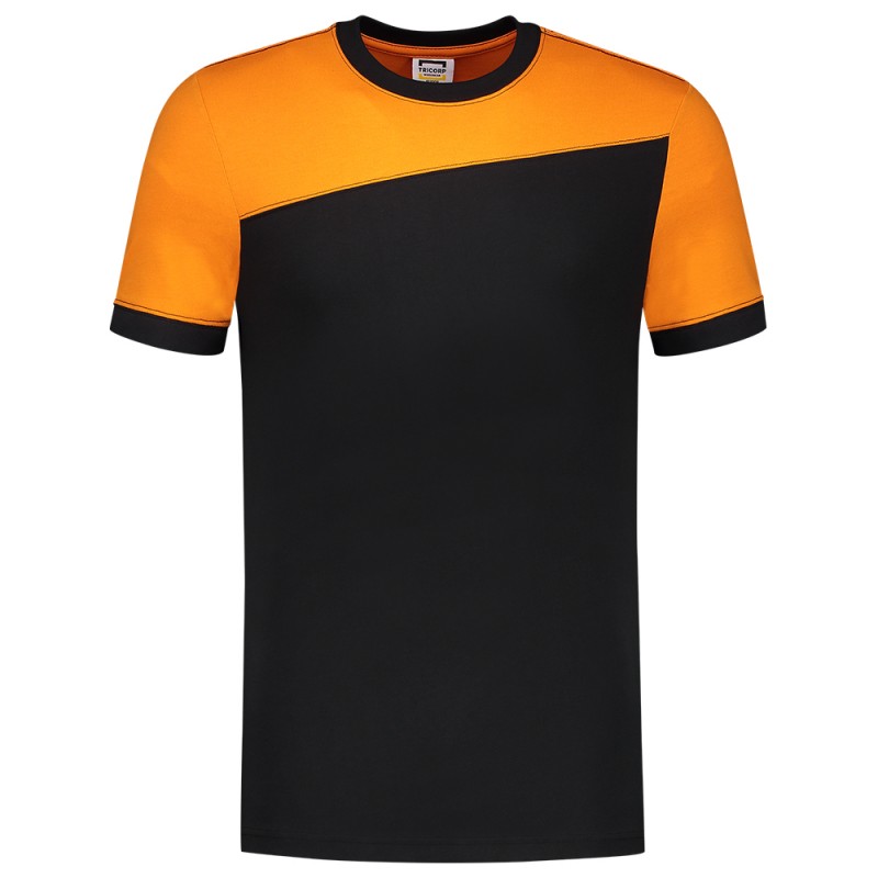 TRICORP 102006 T-Shirt Bicolor Naden black-orange