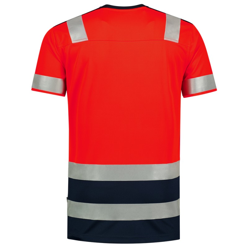 TRICORP 103006 T-Shirt High Vis Bicolor fluor rood/ink