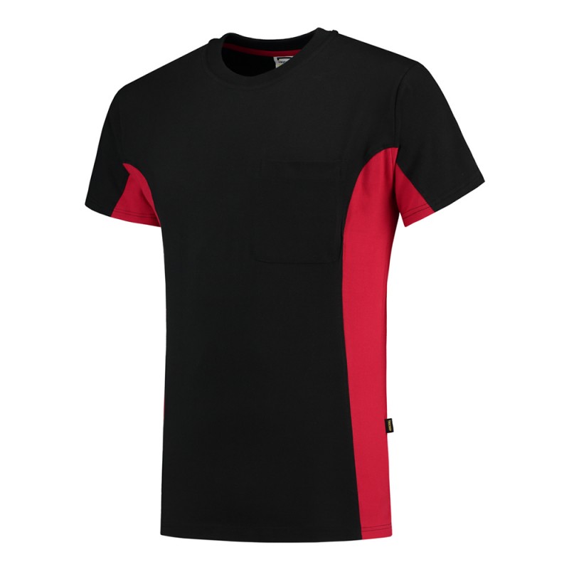 TRICORP 102002/TT2000 T-Shirt Bicolor Borstzak black-red