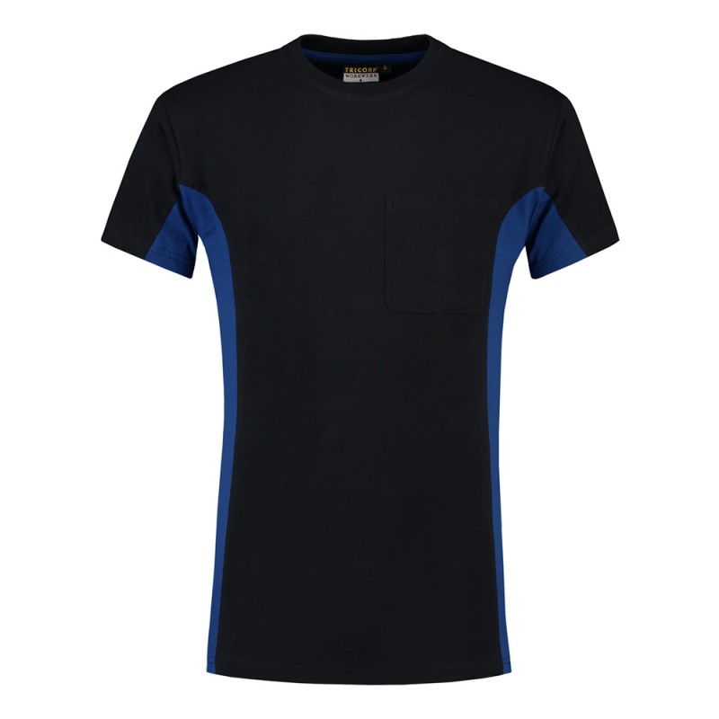 TRICORP 102002/TT2000 T-Shirt Bicolor Borstzak navy-royalblue