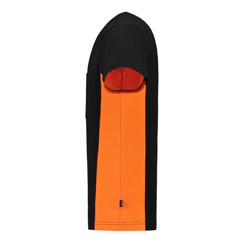 TRICORP 102002/TT2000 T-Shirt Bicolor Borstzak black-orange