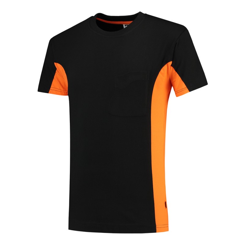 TRICORP 102002/TT2000 T-Shirt Bicolor Borstzak black-orange