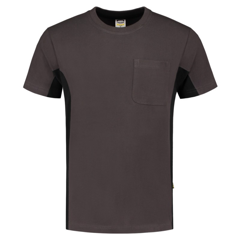 TRICORP 102002/TT2000 T-Shirt Bicolor Borstzak darkgrey-black