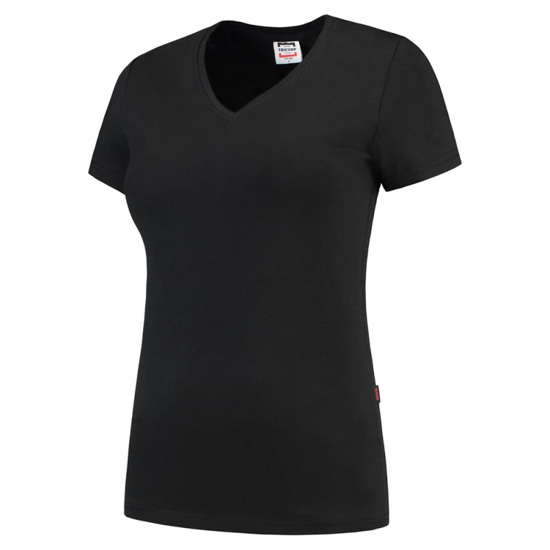 TRICORP 101008/TVT190 T-Shirt V Hals SlimFit Dames black