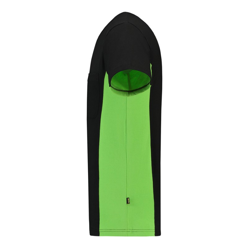 TRICORP 102002/TT2000 T-Shirt Bicolor Borstzak black-lime