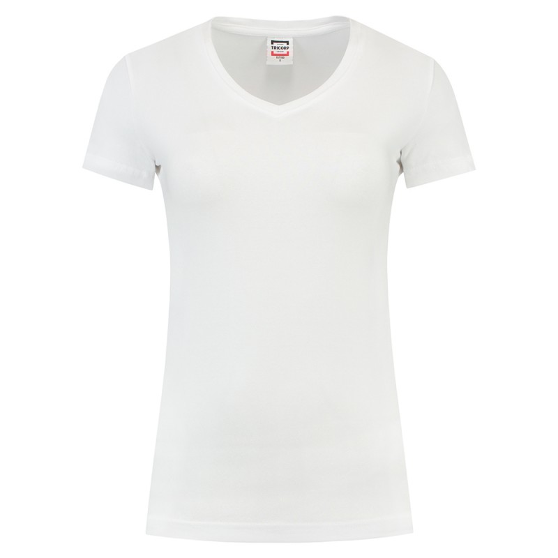 TRICORP 101008/TVT190 T-Shirt V Hals SlimFit Dames white