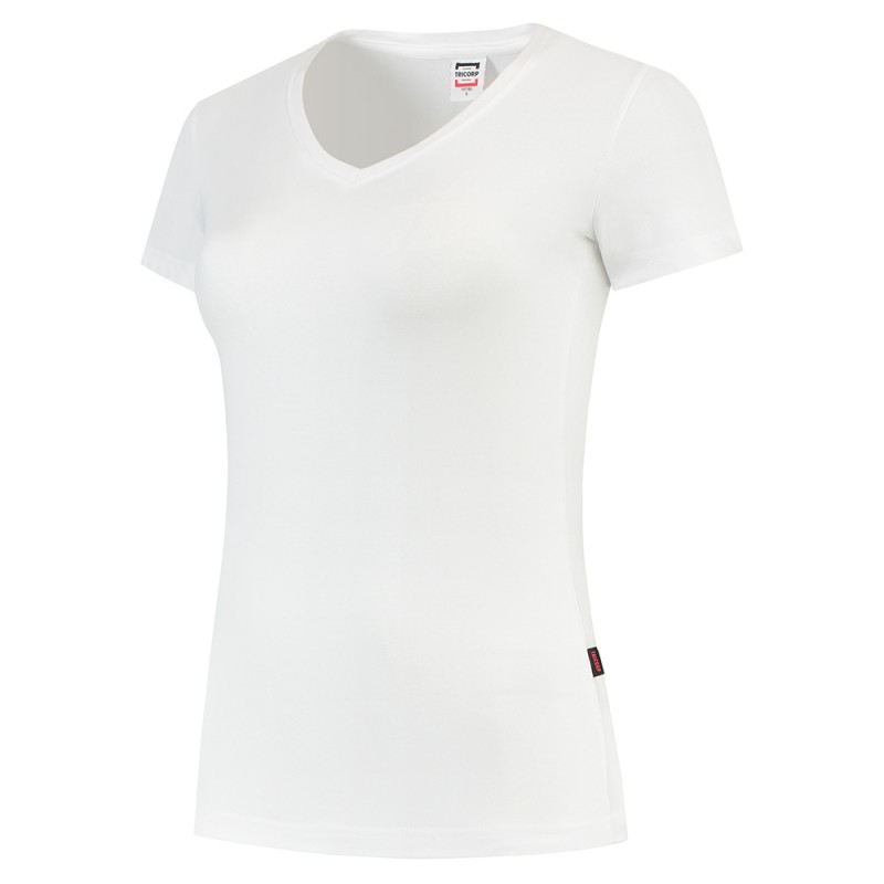 TRICORP 101008/TVT190 T-Shirt V Hals SlimFit Dames white