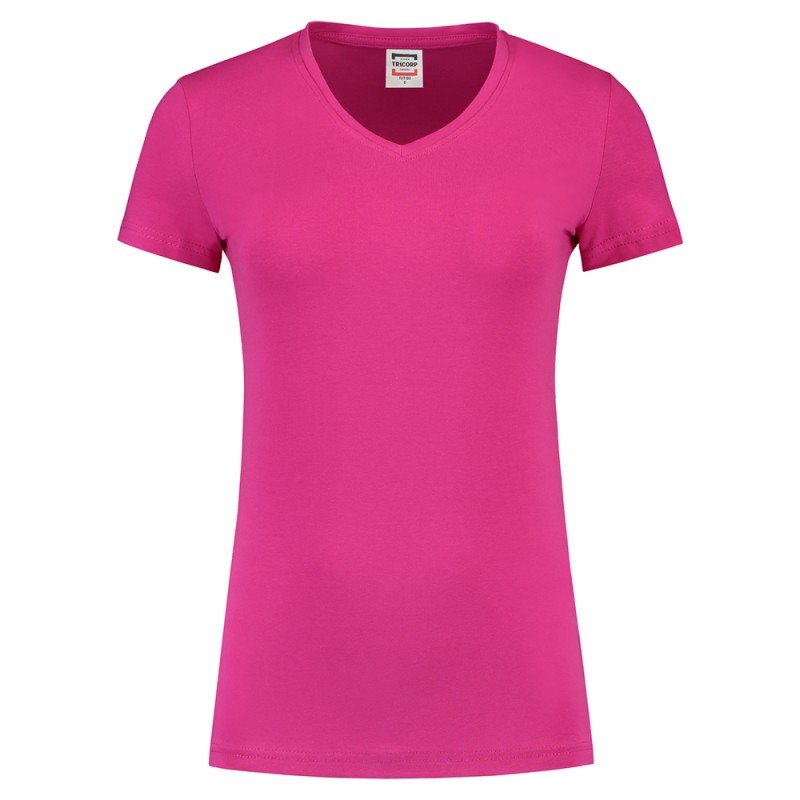 TRICORP 101008/TVT190 T-Shirt V Hals SlimFit Dames fuchsia