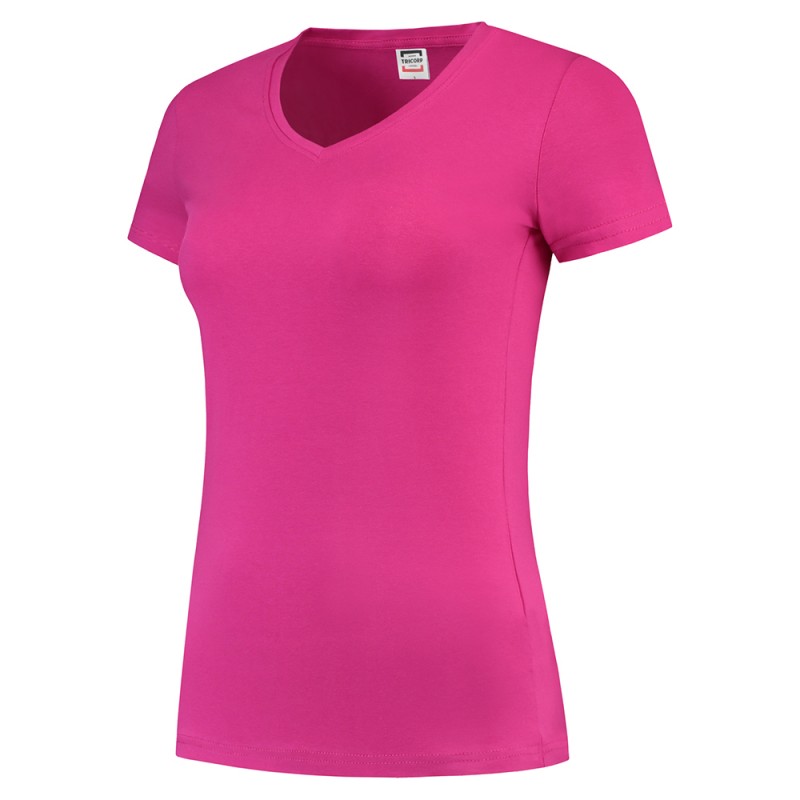 TRICORP 101008/TVT190 T-Shirt V Hals SlimFit Dames fuchsia