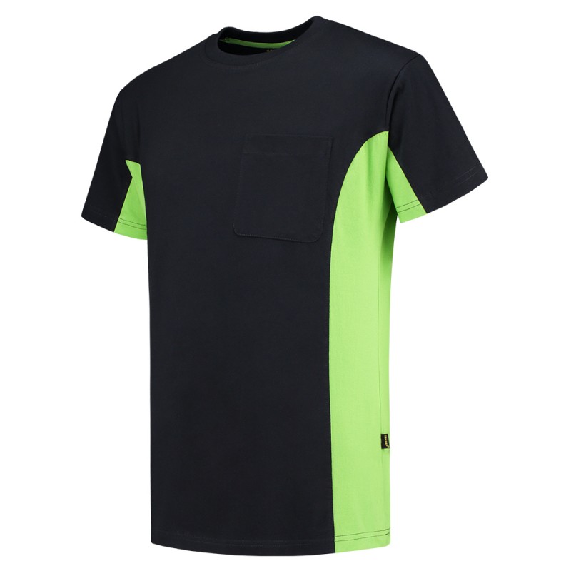 TRICORP 102002/TT2000 T-Shirt Bicolor Borstzak navy-lime TRICORP 102002/TT2000 T-Shirt Bicolor Borstzak navy-lime