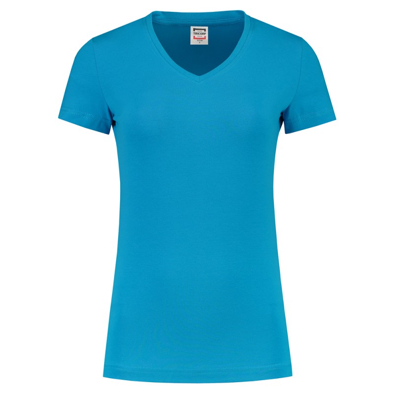 TRICORP 101008/TVT190 T-Shirt V Hals SlimFit Dames turquoise