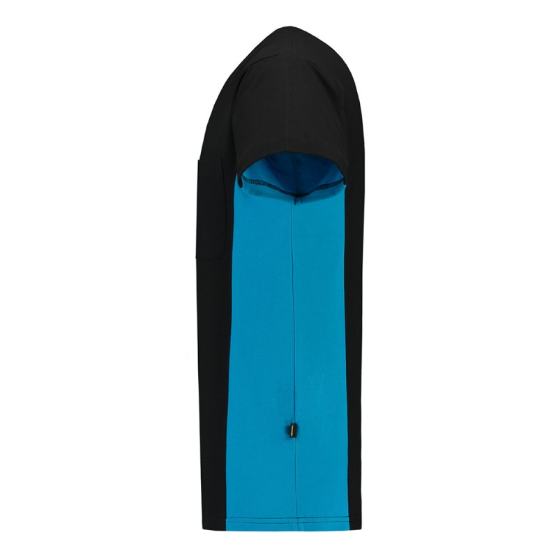 TRICORP 102002/TT2000 T-Shirt Bicolor Borstzak black-turquoise TRICORP 102002/TT2000 T-Shirt Bicolor Borstzak black-turquoise