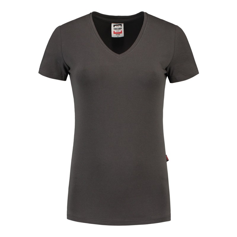 TRICORP 101008/TVT190 T-Shirt V Hals SlimFit Dames darkgrey