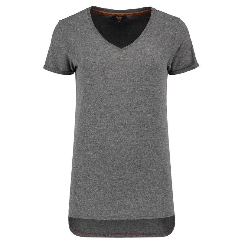 TRICORP 104006 T-Shirt Premium V Hals Dames stonemel