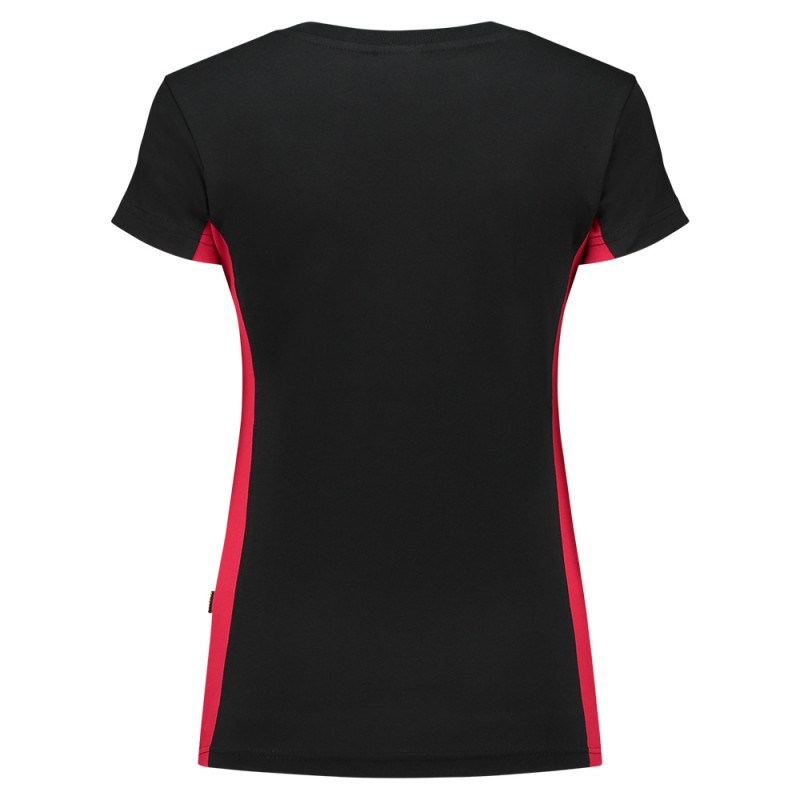 TRICORP 102003 T-Shirt Bicolor Dames black-red