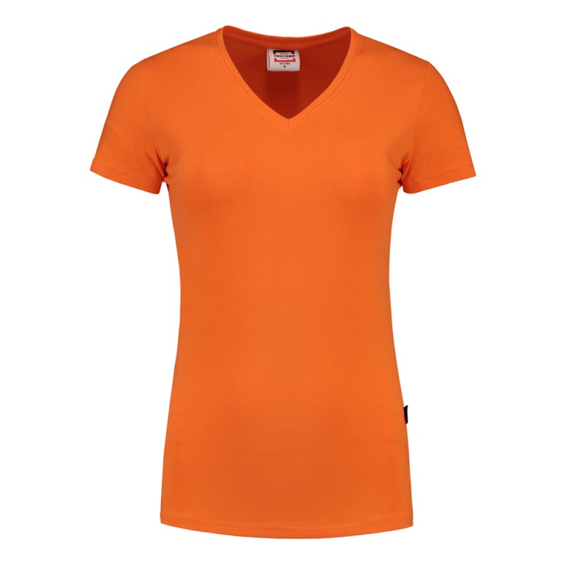 TRICORP 101008/TVT190 T-Shirt V Hals SlimFit Dames orange