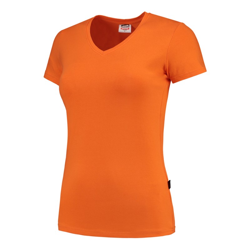 TRICORP 101008/TVT190 T-Shirt V Hals SlimFit Dames orange