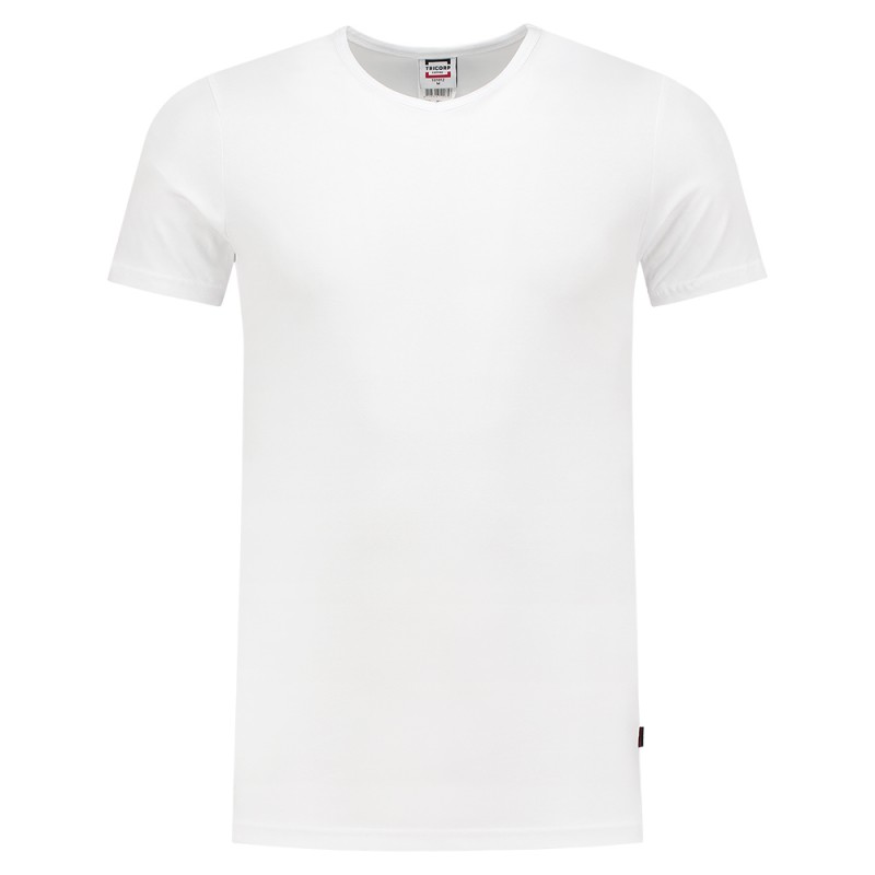 TRICORP 101012 T-Shirt Elastaan SlimFit V Hals white