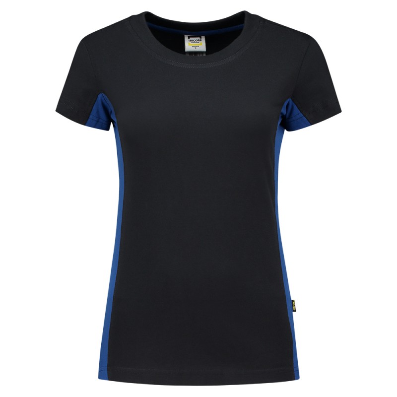 TRICORP 102003 T-Shirt Bicolor Dames navy-royalblue