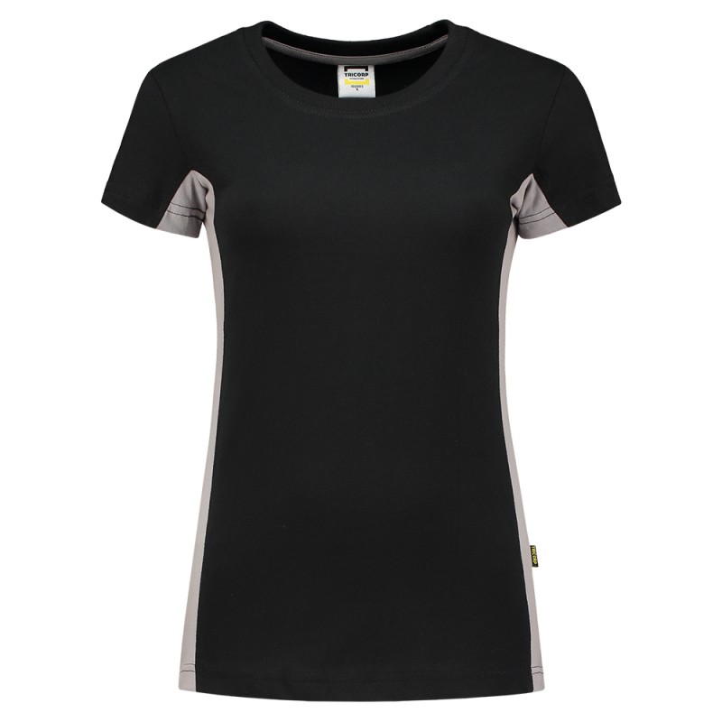 TRICORP 102003 T-Shirt Bicolor Dames black-grey
