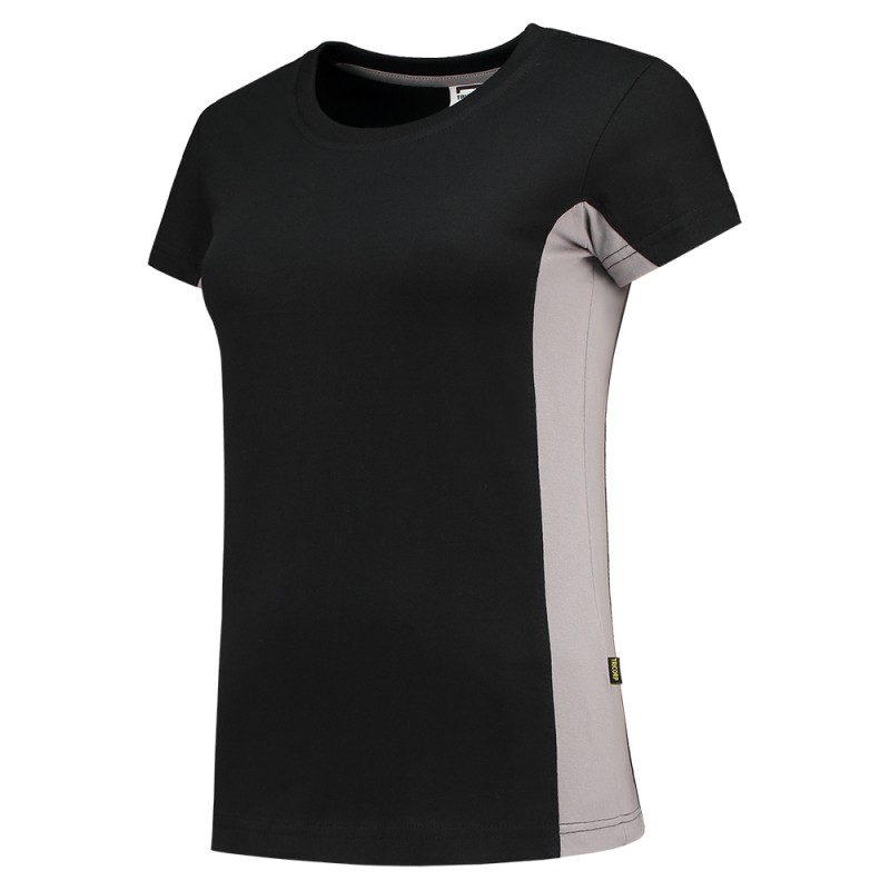 TRICORP 102003 T-Shirt Bicolor Dames black-grey