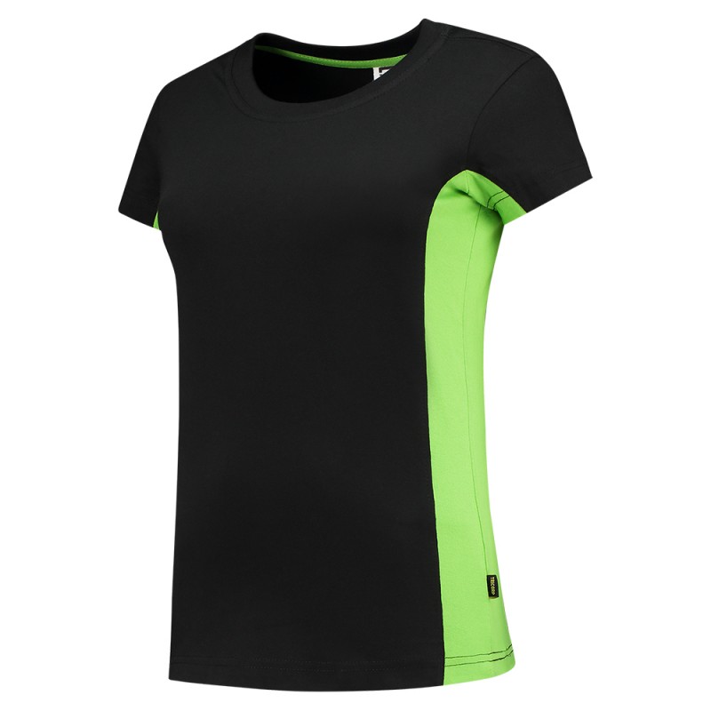 TRICORP 102003 T-Shirt Bicolor Dames black-lime TRICORP 102003 T-Shirt Bicolor Dames black-lime
