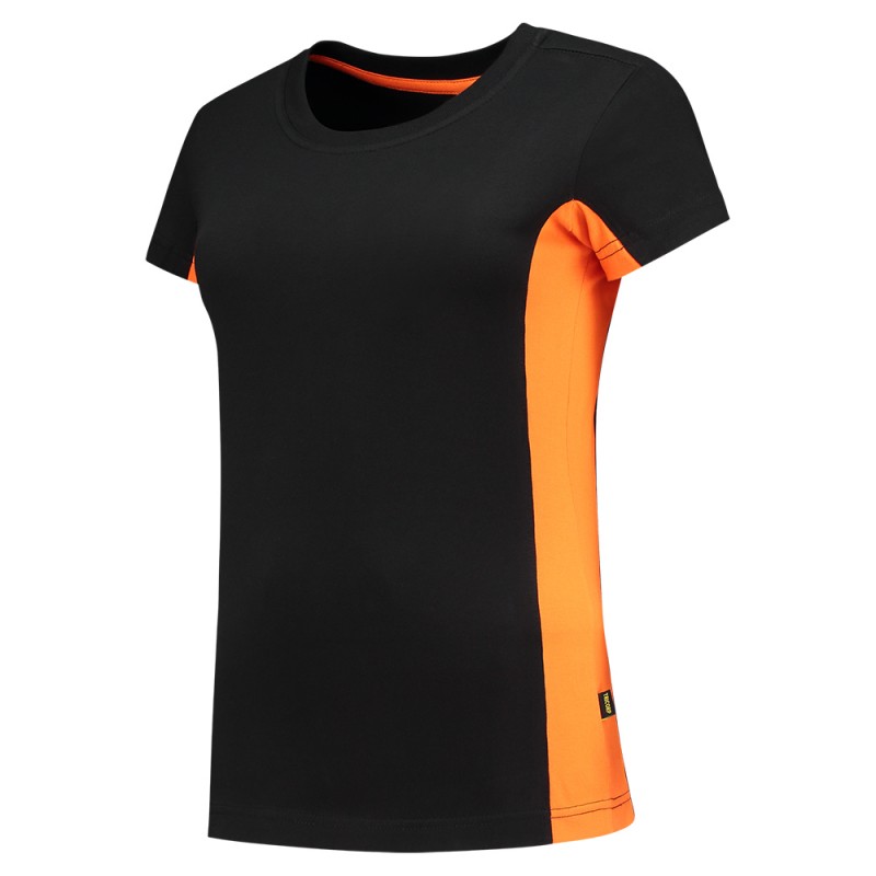 TRICORP 102003 T-Shirt Bicolor Dames black-orange