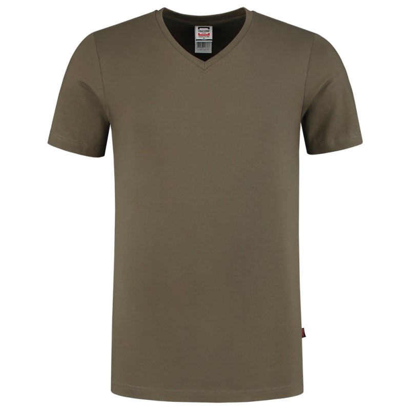 TRICORP 101005/TFV160 T-Shirt V Hals SlimFit army