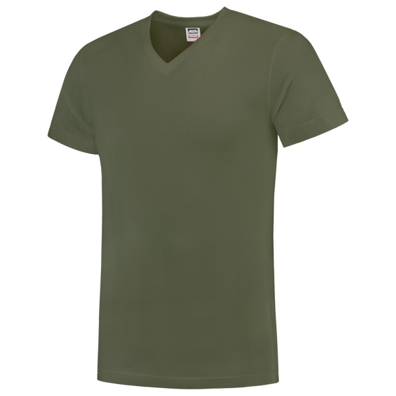 TRICORP 101005/TFV160 T-Shirt V Hals SlimFit army